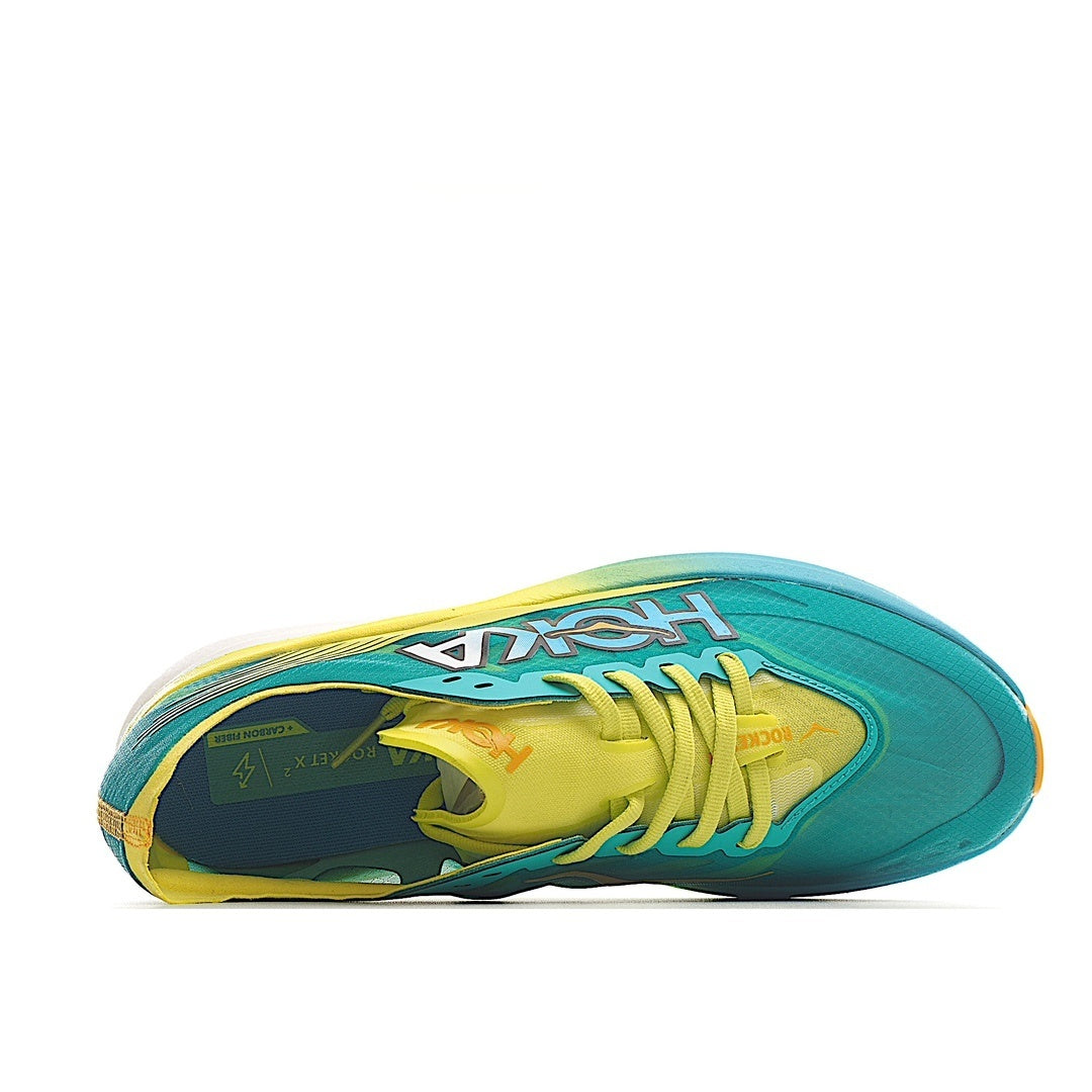 Hoka Rocket X 2 Running Shoes Green Yellow Orange