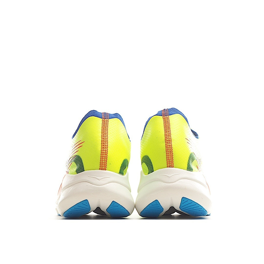 HOKA Rocket X2 Fluorescent green and sapphire blue