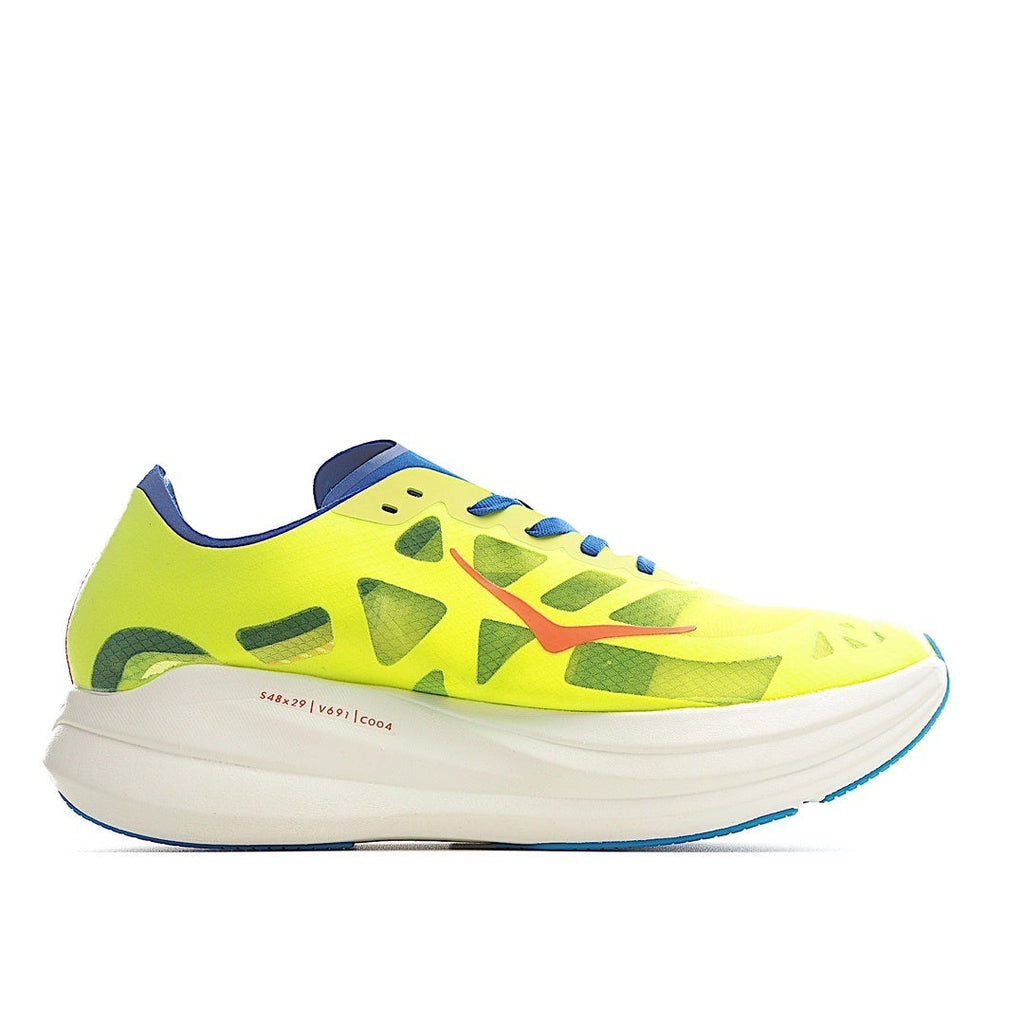HOKA Rocket X2 Fluorescent green and sapphire blue